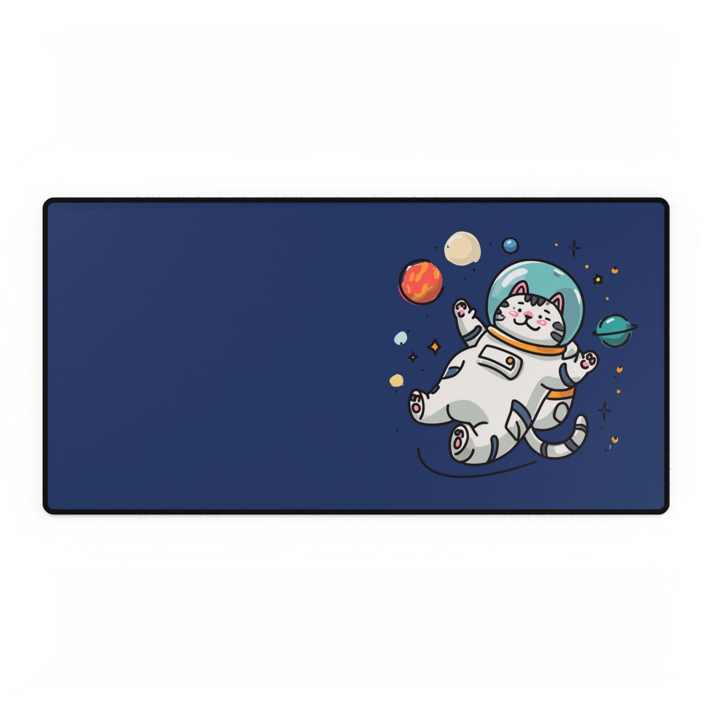 Space Cat Desk Mat — Cute Astronaut Cat Gaming Mouse Pad