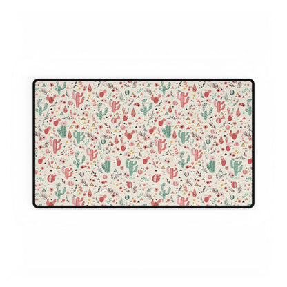 Cactus Garden Desk Mat — Large Floral Desert Mouse Pad