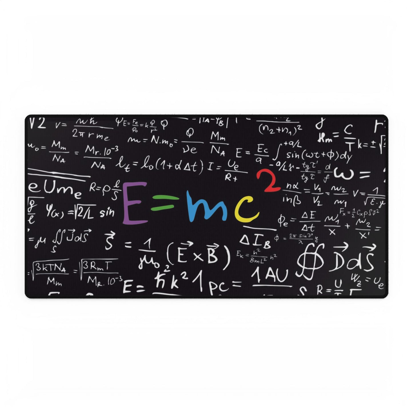 E=mc Science Desk Mat — Math & Physics Formula Gaming/Worksurface Pad