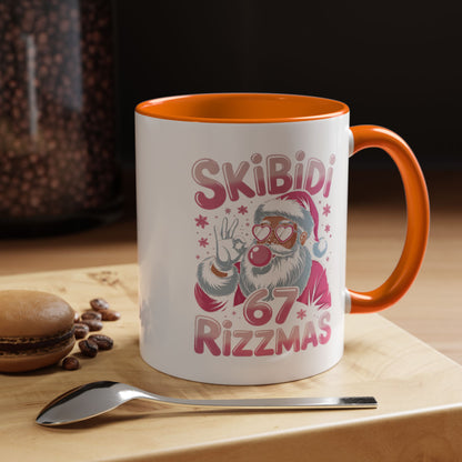 Skibidi Rizzmas Coffee Mug — Funny Santa Holiday Accent Mug (11/15oz)