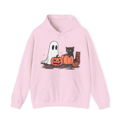 Ghost and Black Cat Halloween Unisex Hoodie