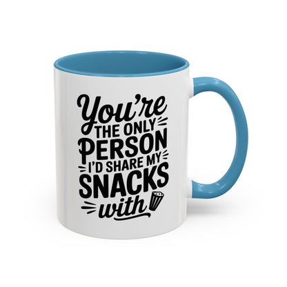 Funny Snack Sharing Mug – You’re the Only Person I’d Share My Snacks With – Best Friend Gift – Cute Friendship Coffee Cup