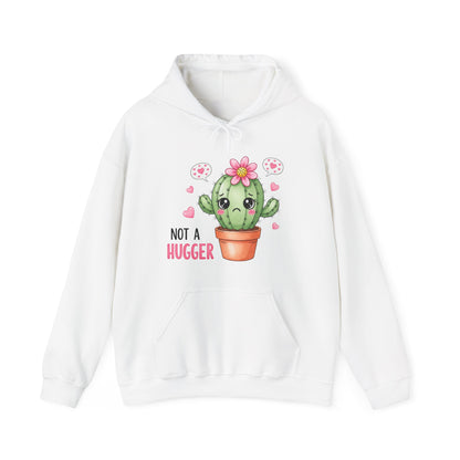 Hoodie — Cute Cactus “Not a Hugger” Graphic Pullover