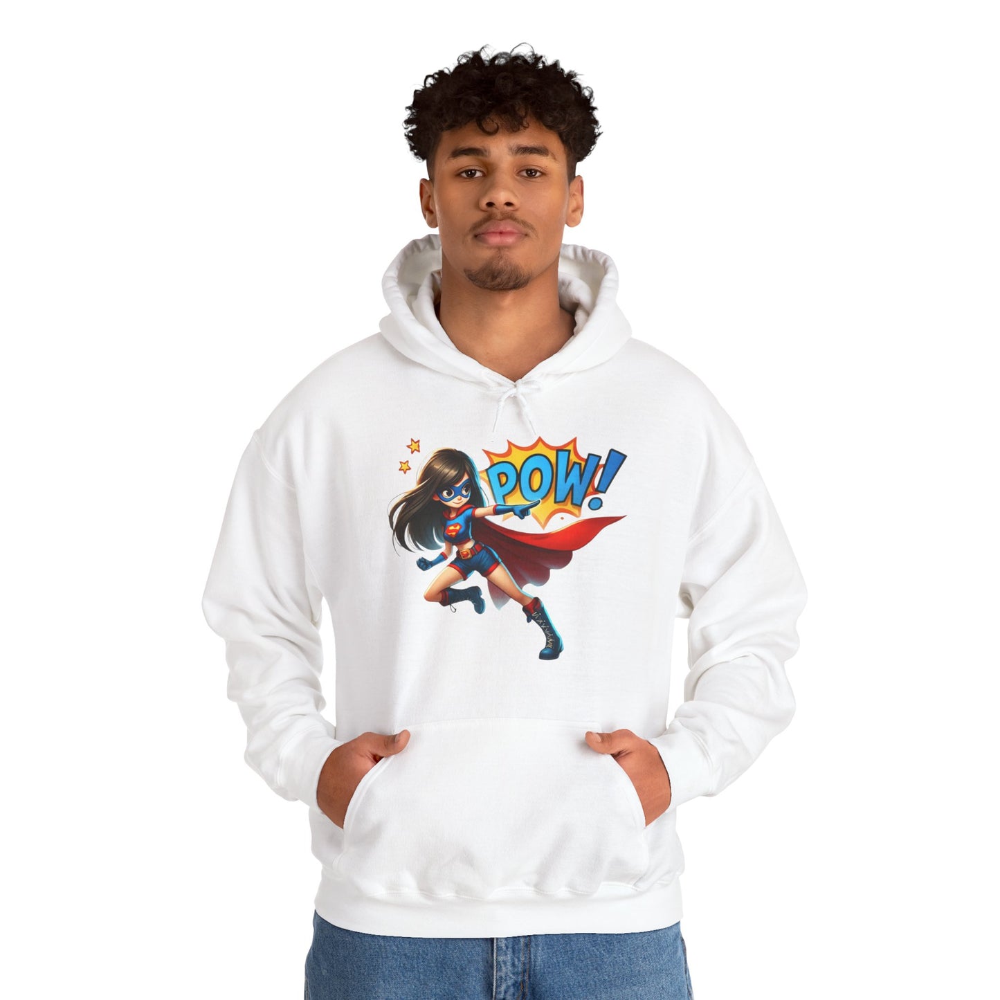 Superhero Girl Hoodie — POW! Graphic Pullover for Fans