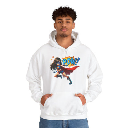 Superhero Girl Hoodie — POW! Graphic Pullover for Fans