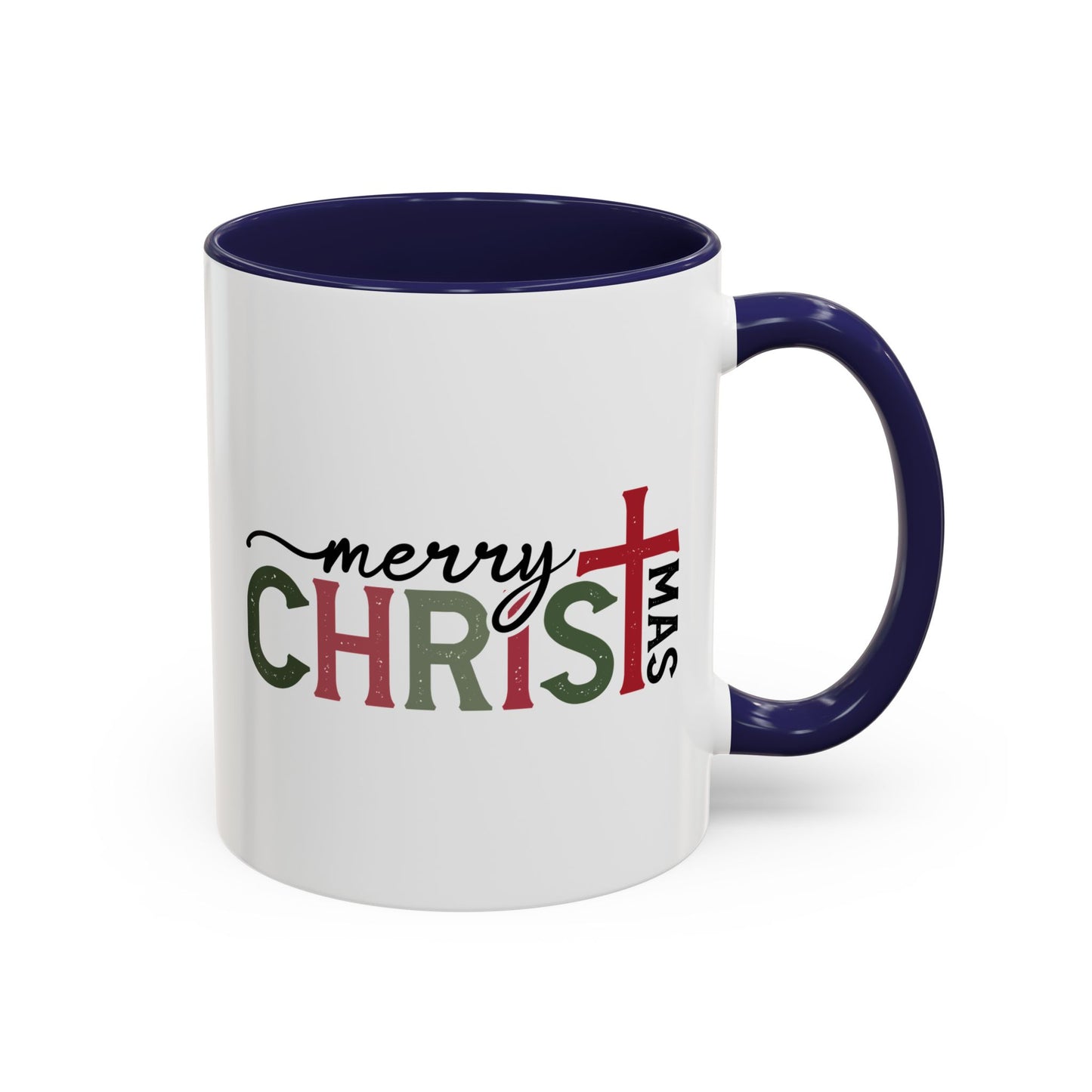 Merry Christmas Accent Coffee Mug - Festive Religious Christmas New Year Gift (11/15oz)