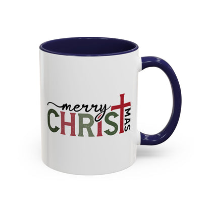 Merry Christmas Accent Coffee Mug - Festive Religious Christmas New Year Gift (11/15oz)
