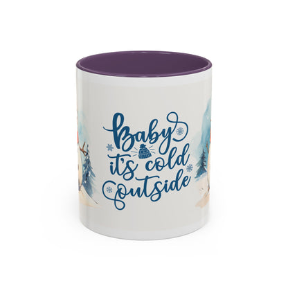 Baby It's Cold Outside Snowman Christmas Coffee Mug — Winter Holiday Hot Cocoa Cup (11/15oz)