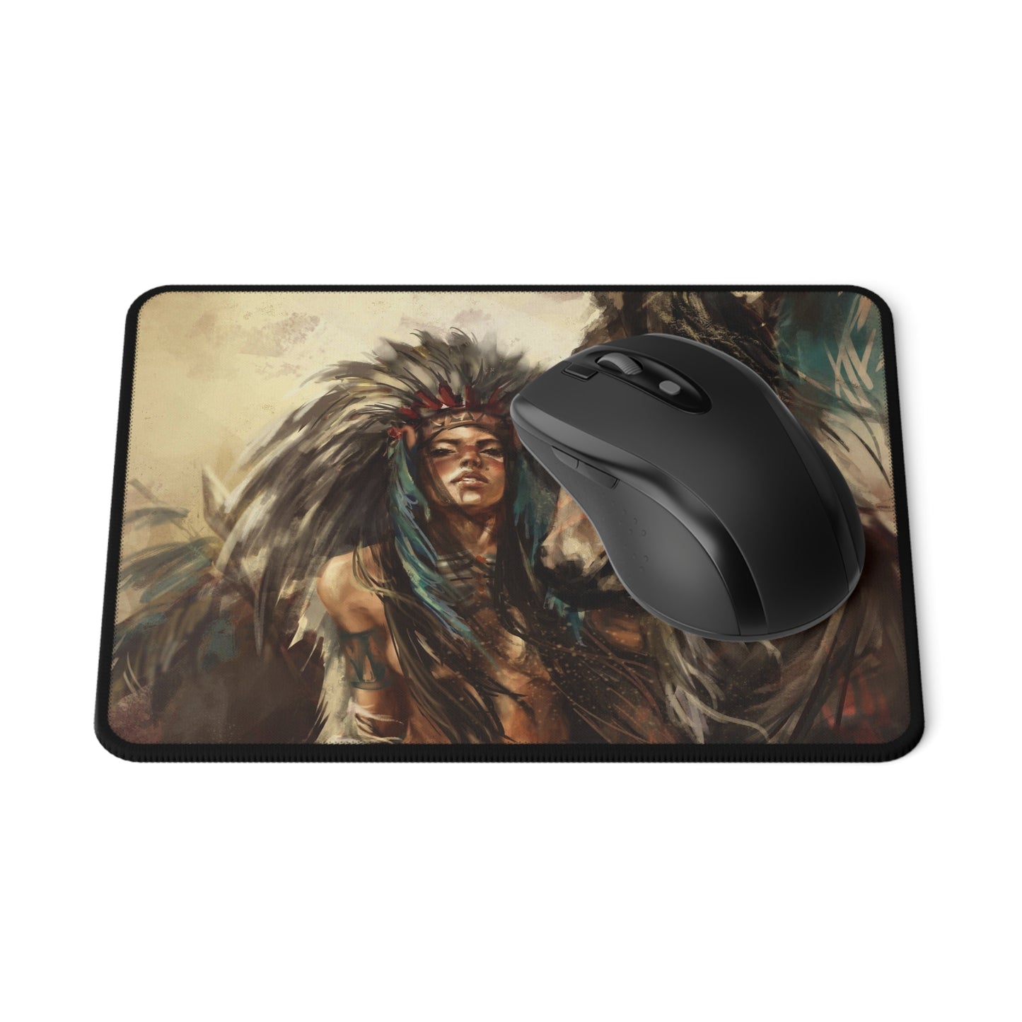Native Warrior Horse Gaming Mouse Pad — Non-Slip PC Mousepad