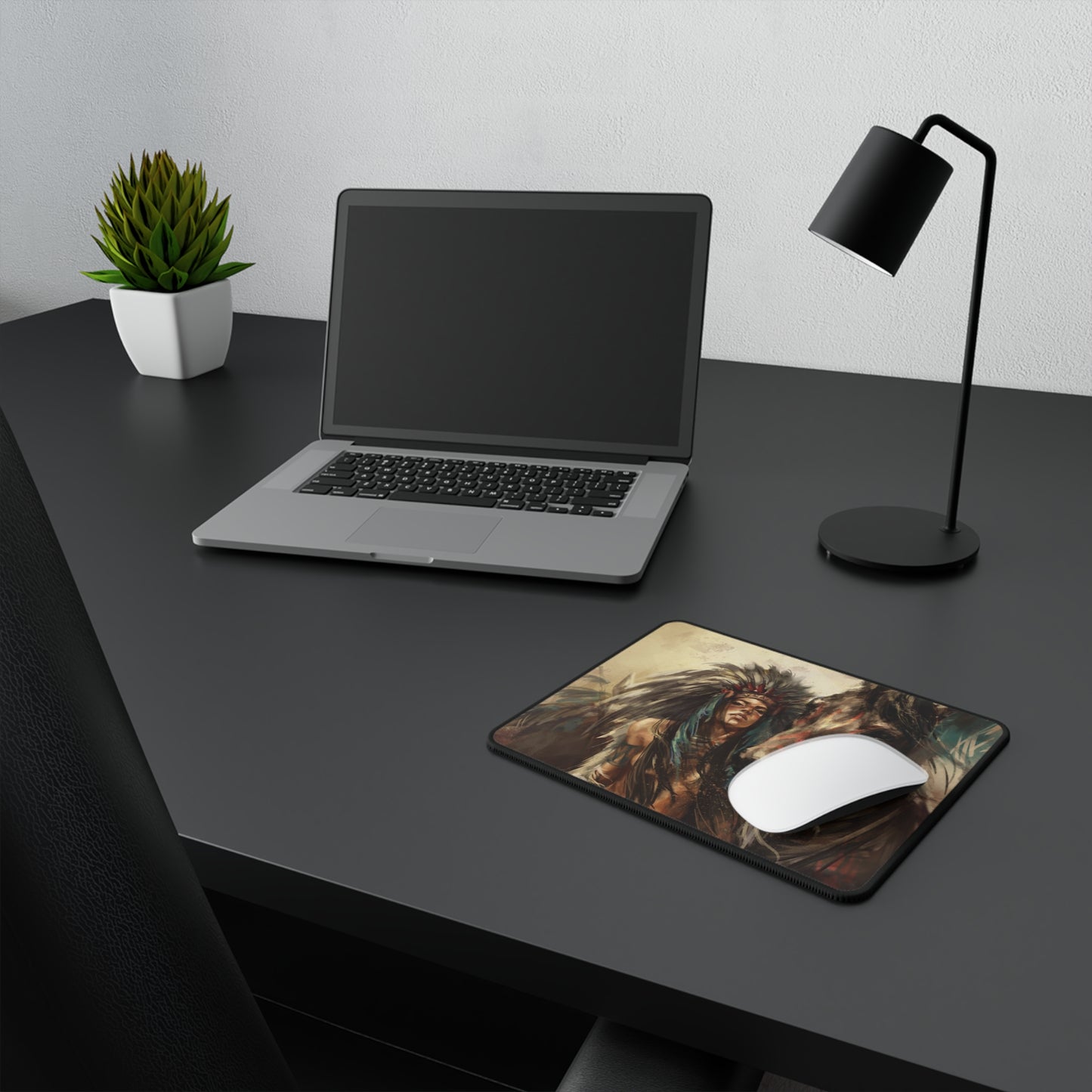 Native Warrior Horse Gaming Mouse Pad — Non-Slip PC Mousepad