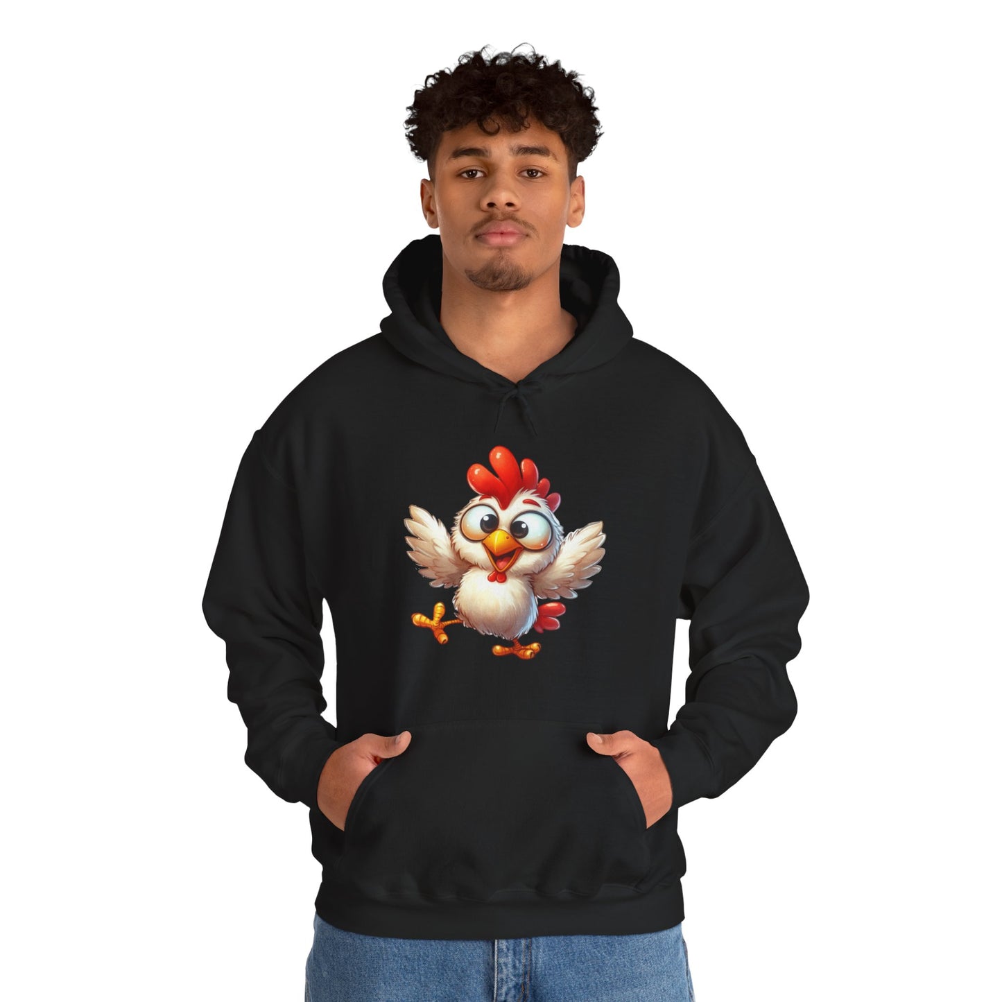 Cute Cartoon Chicken Hoodie — Playful Rooster Graphic Pullover