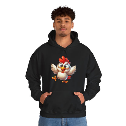 Cute Cartoon Chicken Hoodie — Playful Rooster Graphic Pullover