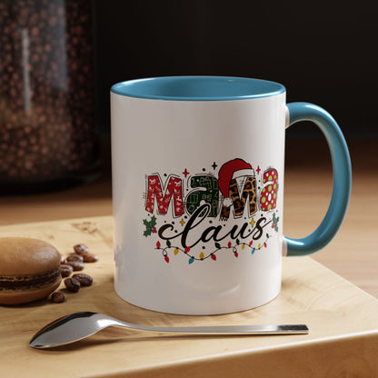 Mama Claus Accent Coffee Mug — Festive Christmas Holiday Mom Coffee Cup (11/15oz)