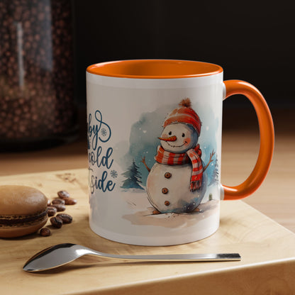 Baby It's Cold Outside Snowman Christmas Coffee Mug — Winter Holiday Hot Cocoa Cup (11/15oz)