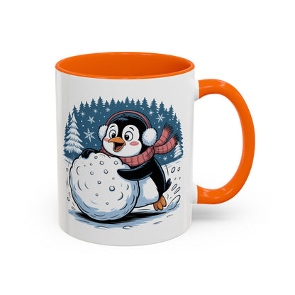 Cute Penguin Winter Mug Christmas Snowball Holiday Coffee Cup