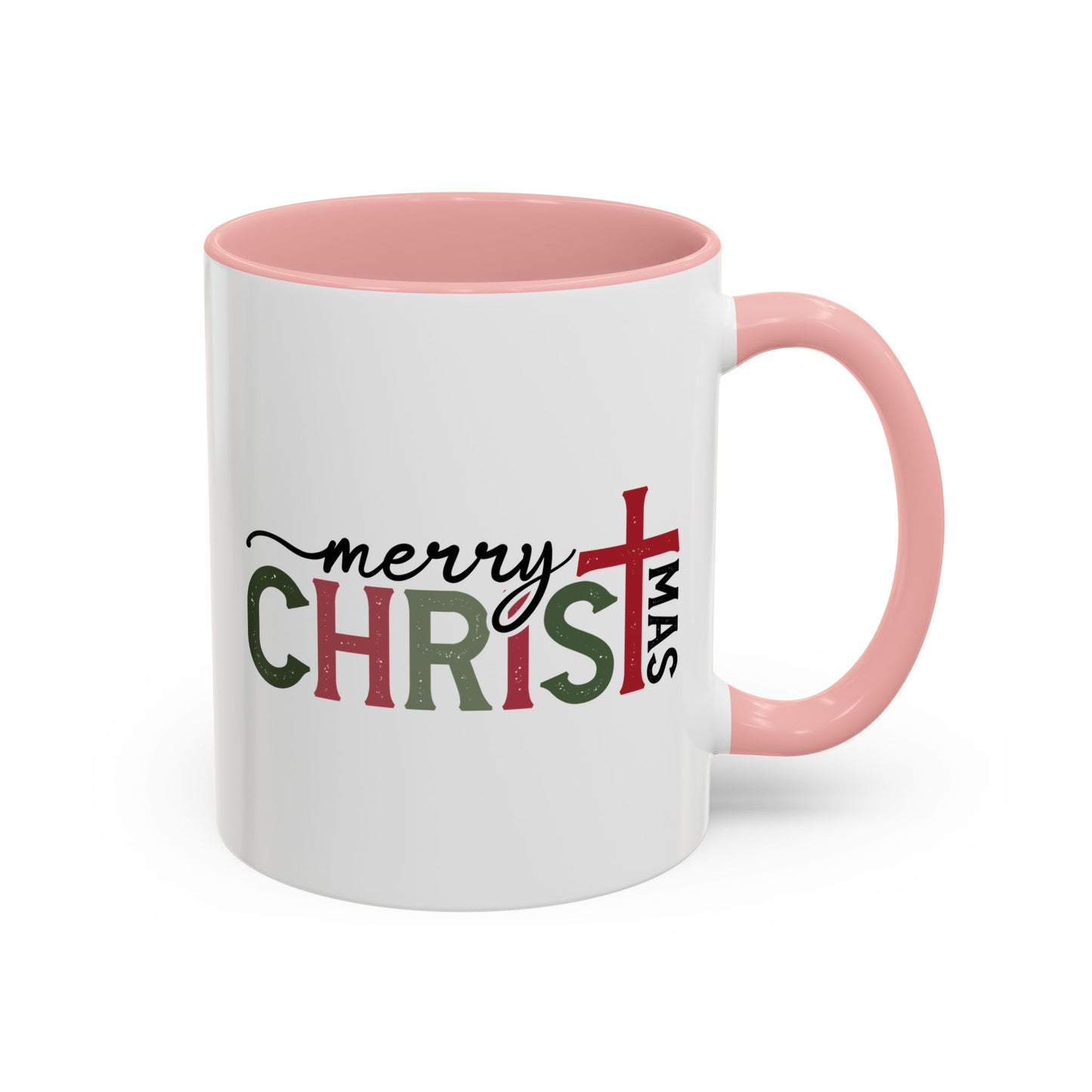 Merry Christmas Accent Coffee Mug - Festive Religious Christmas New Year Gift (11/15oz)