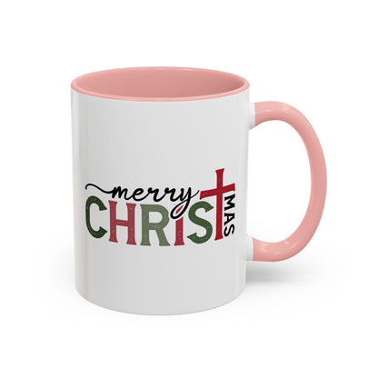 Merry Christmas Accent Coffee Mug - Festive Religious Christmas New Year Gift (11/15oz)