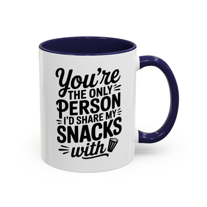 Funny Snack Sharing Mug – You’re the Only Person I’d Share My Snacks With – Best Friend Gift – Cute Friendship Coffee Cup
