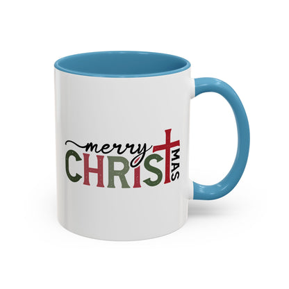 Merry Christmas Accent Coffee Mug - Festive Religious Christmas New Year Gift (11/15oz)