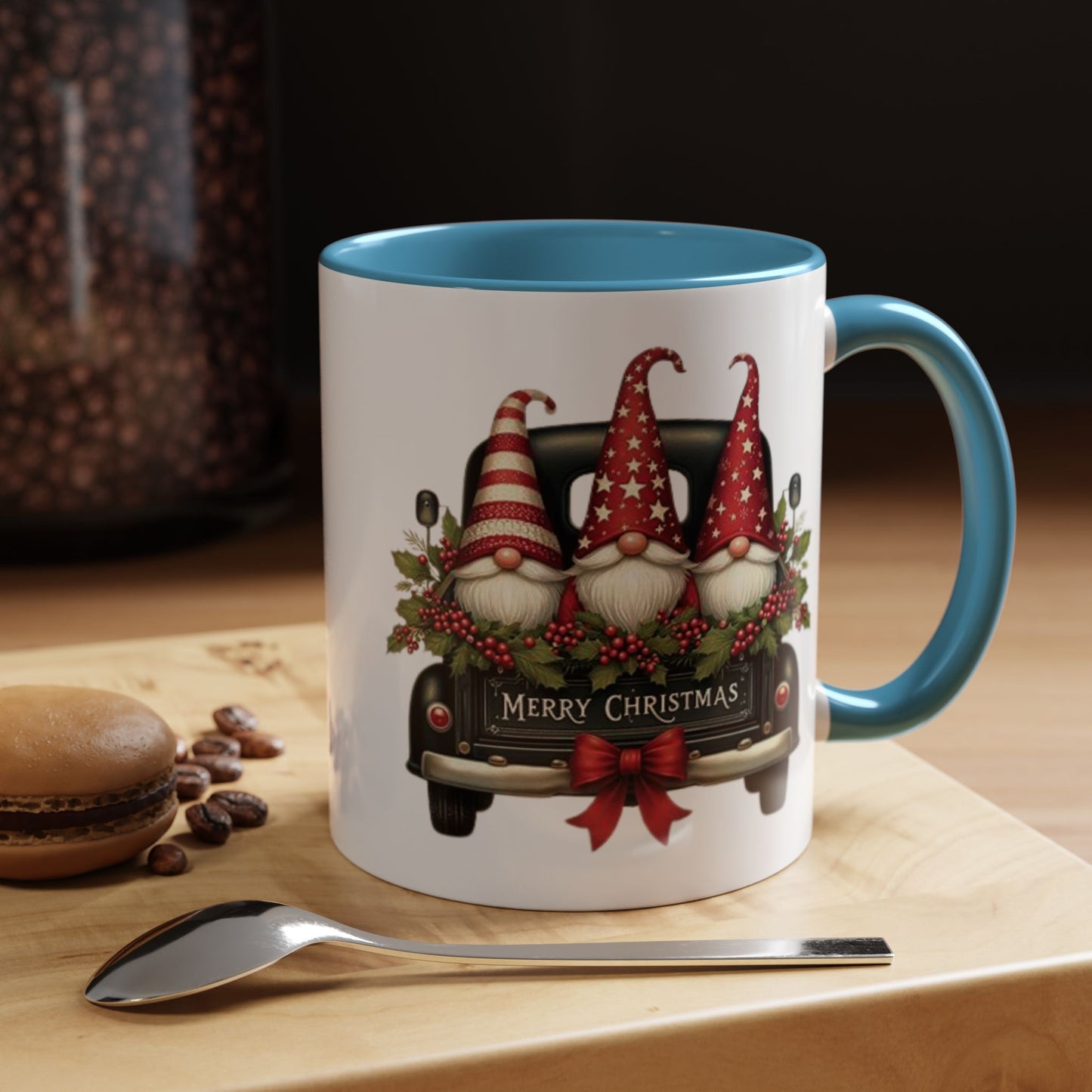 Christmas Gnome Mug – Cute Gnomes in Vintage Truck – Merry Christmas Holiday Coffee Cup – Cozy Winter Gift
