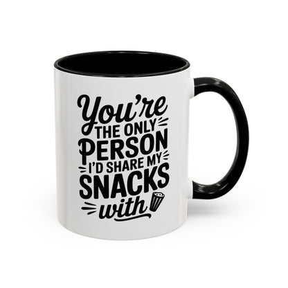 Funny Snack Sharing Mug – You’re the Only Person I’d Share My Snacks With – Best Friend Gift – Cute Friendship Coffee Cup