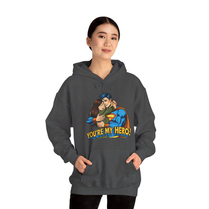 Hero Hug Hoodie - "You're My Hero" Graphic Pullover