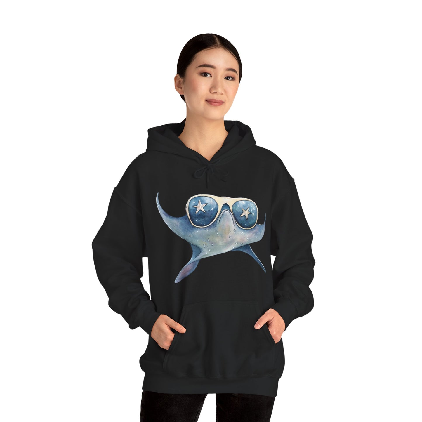 Manta Ray Sunglasses Hoodie – Cool Ocean Sea Life Sweatshirt