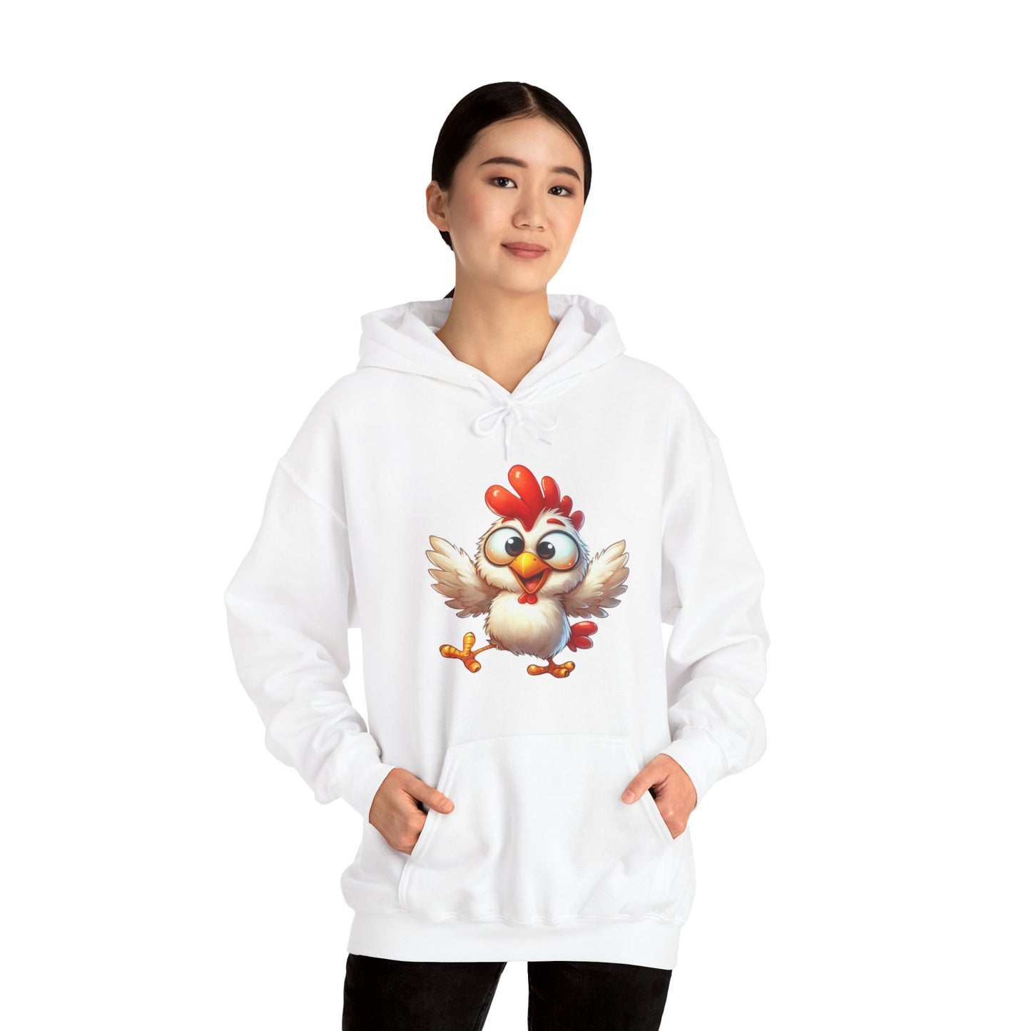 Cute Cartoon Chicken Hoodie — Playful Rooster Graphic Pullover