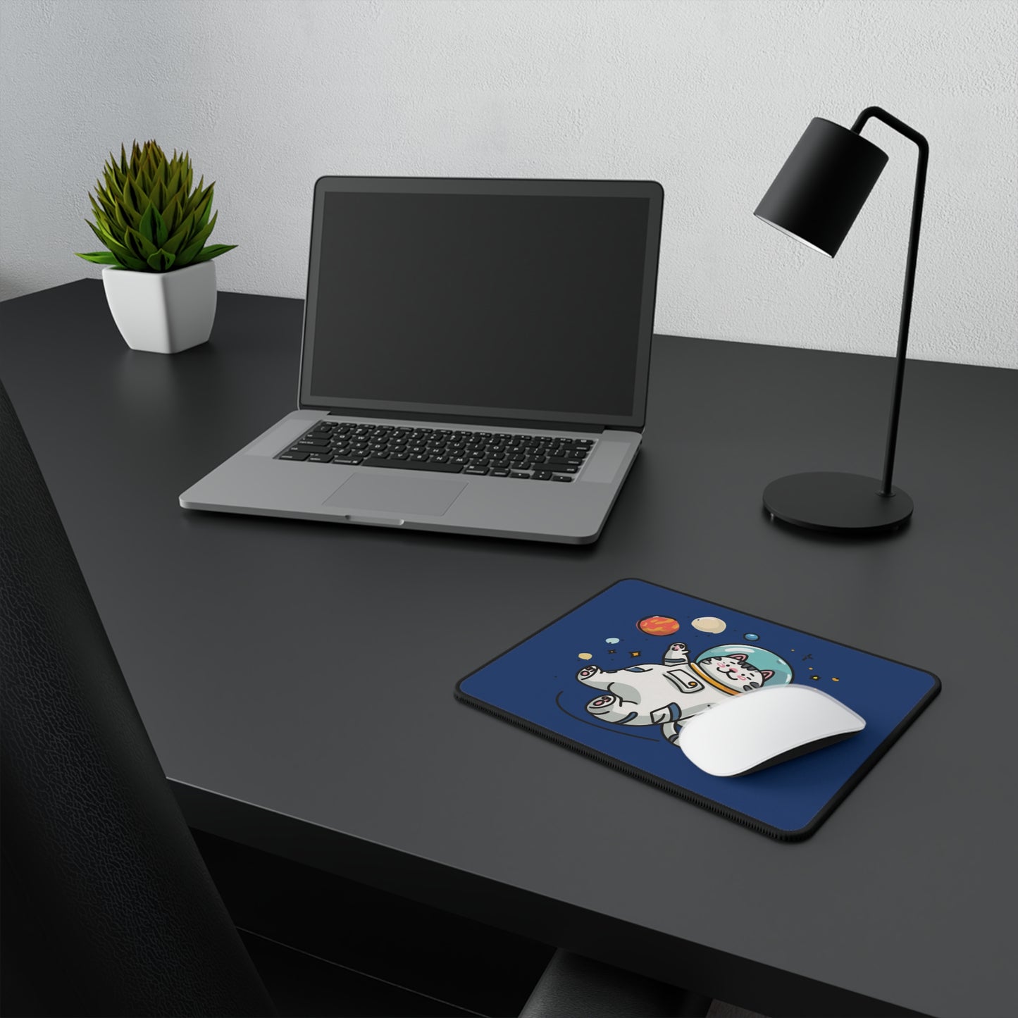 Astronaut Cat Gaming Mouse Pad — Cute Space Kitty Non‑Slip Desk Pad
