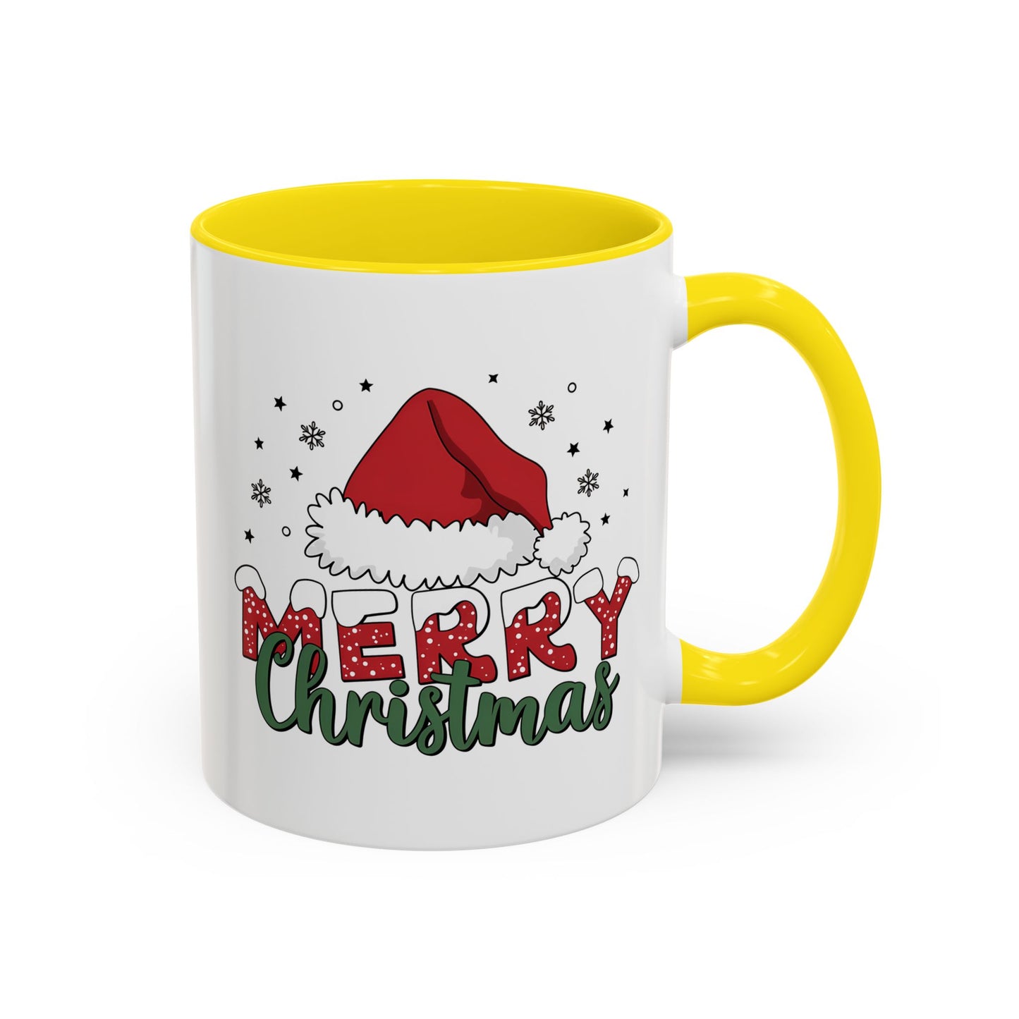 Merry Christmas Accent Coffee Mug — Holiday Santa Hat 11/15oz