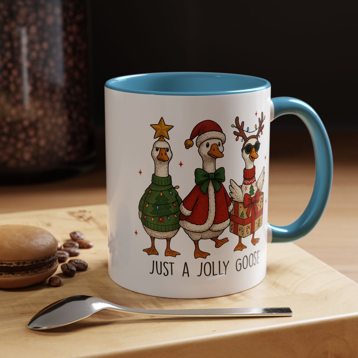 Just a Jolly Goose Christmas Mug – Funny Holiday Goose Coffee Cup