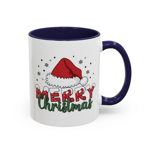 Merry Christmas Accent Coffee Mug — Holiday Santa Hat 11/15oz