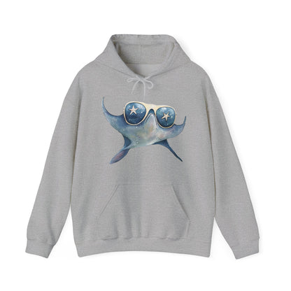 Manta Ray Sunglasses Hoodie – Cool Ocean Sea Life Sweatshirt