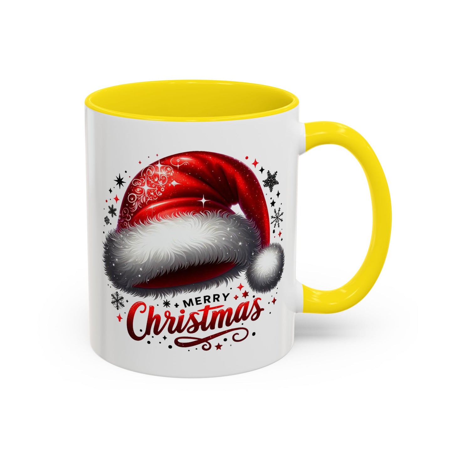Merry Christmas Mug – Santa Hat Coffee Cup – Festive Holiday Red & White New Year Gift Mug
