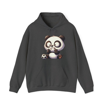 Cute Gamer Panda Hoodie – Adorable Panda Playing Video Games & Soccer Graphic Sweatshirt