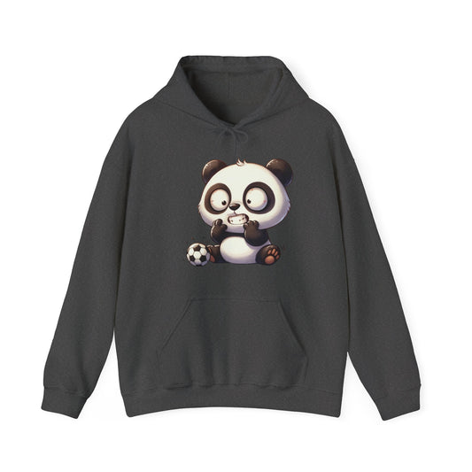 Cute Gamer Panda Hoodie – Adorable Panda Playing Video Games & Soccer Graphic Sweatshirt