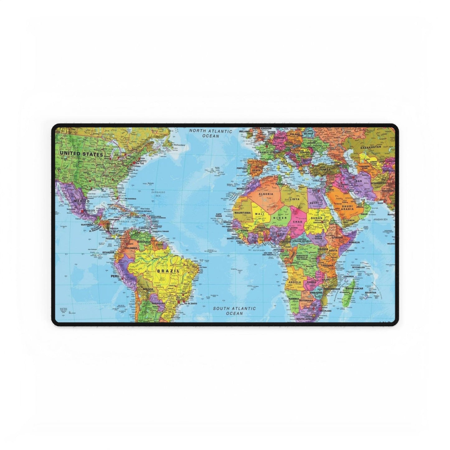 World Map Desk Mat — Large Travel-Themed Mousepad for Office & Study