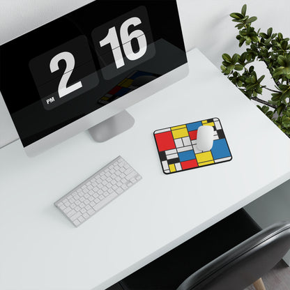 Mondrian Grid Gaming Mouse Pad — Non‑Slip Color Block Desk Pad