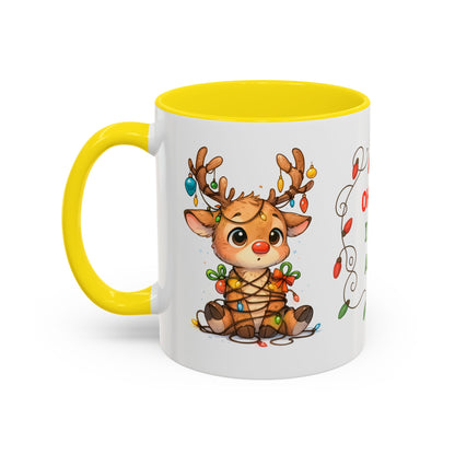 Oh Deer I Did It Again – Cute Christmas Reindeer Mug, Holiday Lights Coffee Cup (11oz/15oz)