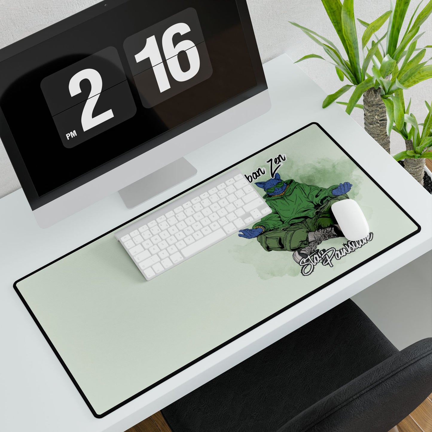 Urban Zen Skateboard Turtle Desk Mat — Stay Positive Gaming Mousepad