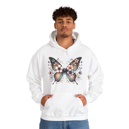 Butterfly Floral Hoodie — Women's Boho Butterfly Sweatshirt