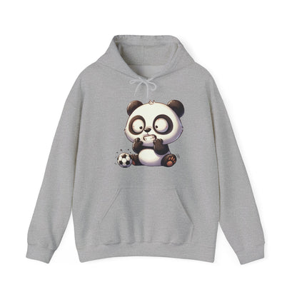 Cute Gamer Panda Hoodie – Adorable Panda Playing Video Games & Soccer Graphic Sweatshirt