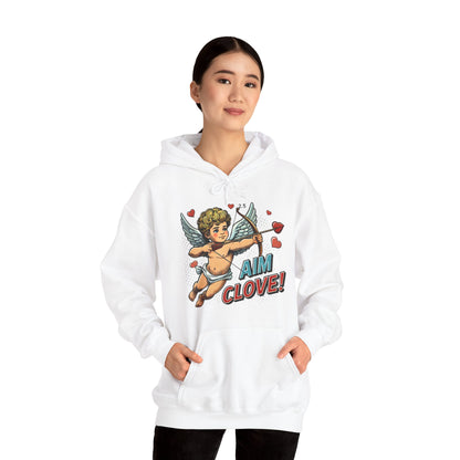 Cupid Graphic Hoodie - 'Aim Clove!' Vintage Valentine Cherub Sweatshirt