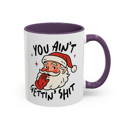 Funny Santa New Year Mug – Naughty Santa Holiday Coffee Cup – Sarcastic New Year Gift for Adults