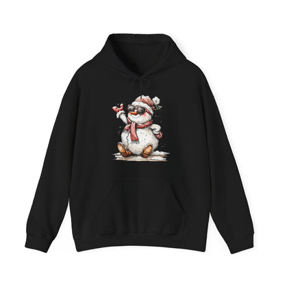 Snowman Holiday Hoodie — Cute Winter Snowman Wearing Scarf & Hat Sweatshirt