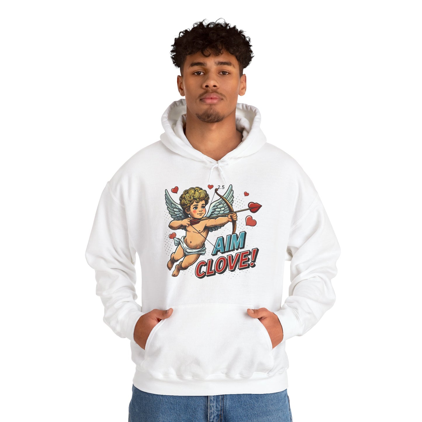 Cupid Graphic Hoodie - 'Aim Clove!' Vintage Valentine Cherub Sweatshirt