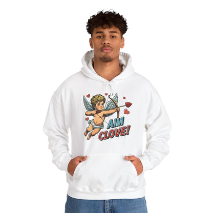 Cupid Graphic Hoodie - 'Aim Clove!' Vintage Valentine Cherub Sweatshirt