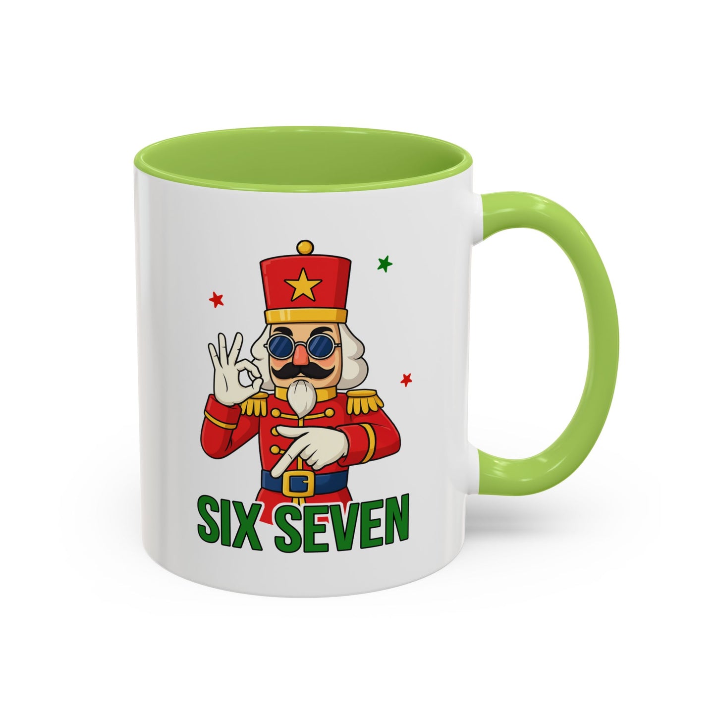 Six Seven Nutcracker Coffee Mug — Holiday Military Band Graphic Accent Mug (11/15oz)
