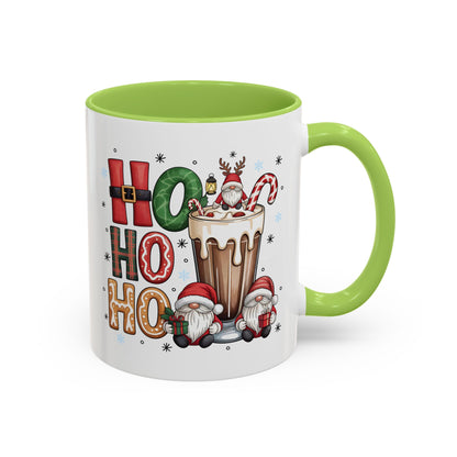 Ho Ho Ho Christmas Coffee Mug — Festive Santa Gnomes Hot Cocoa Accent Mug (11/15oz)