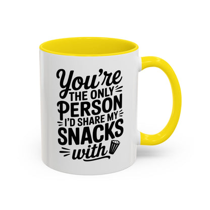 Funny Snack Sharing Mug – You’re the Only Person I’d Share My Snacks With – Best Friend Gift – Cute Friendship Coffee Cup